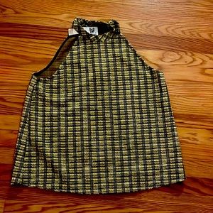 NWT Anthropologie size M high neckline plaid tank